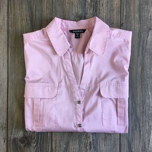Pink button up blouse